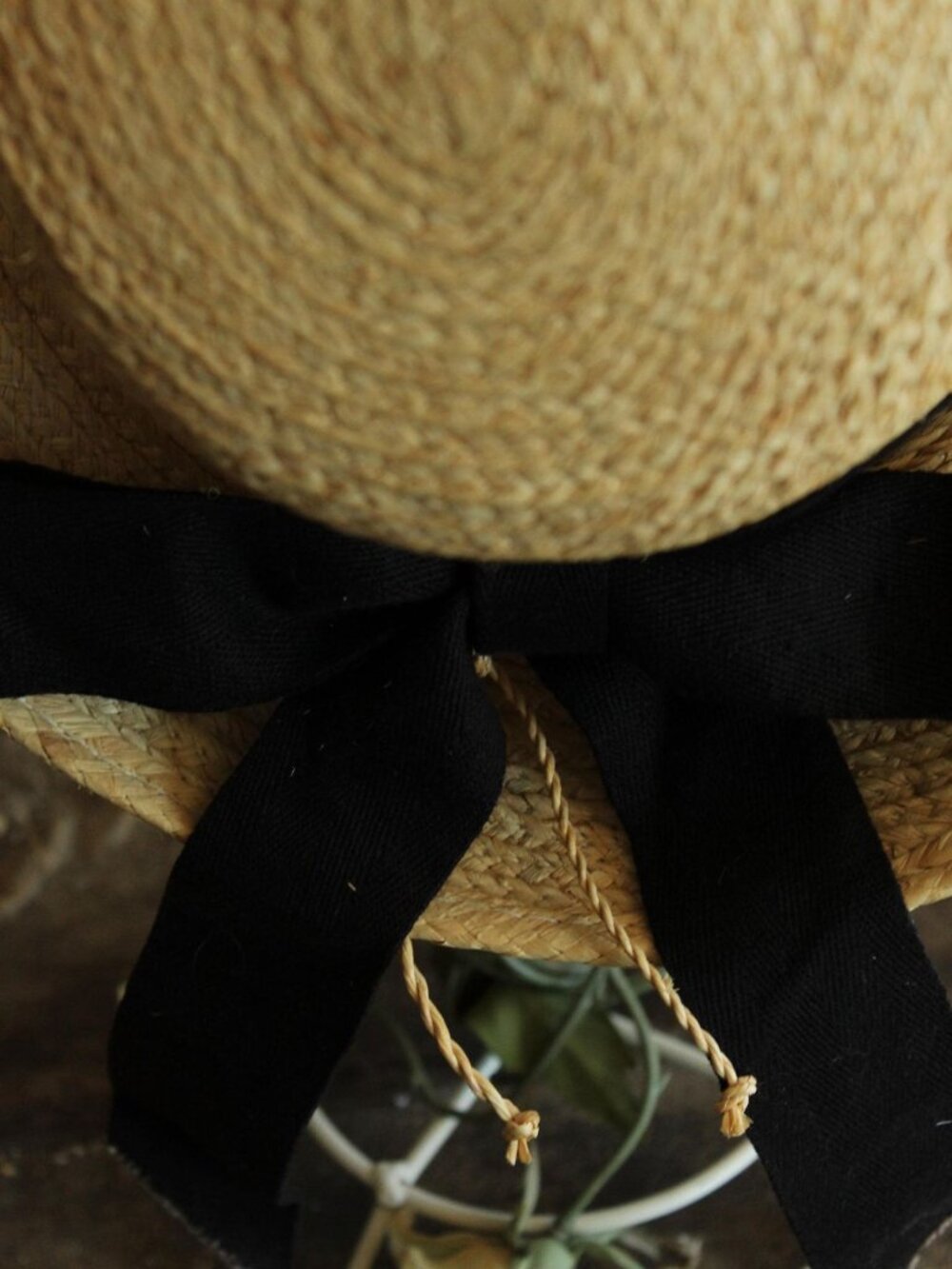 Vintage 1990s 2000s Hat, Scala Straw Wide Brimmed Sunhat with Black Ribbon, Mill - Picture 2 of 14